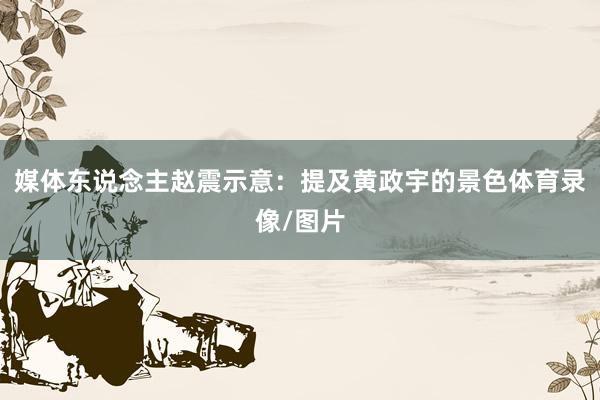 媒体东说念主赵震示意：提及黄政宇的景色体育录像/图片