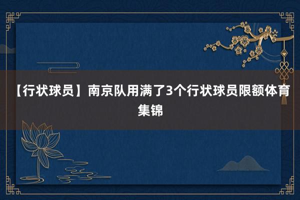 【行状球员】南京队用满了3个行状球员限额体育集锦
