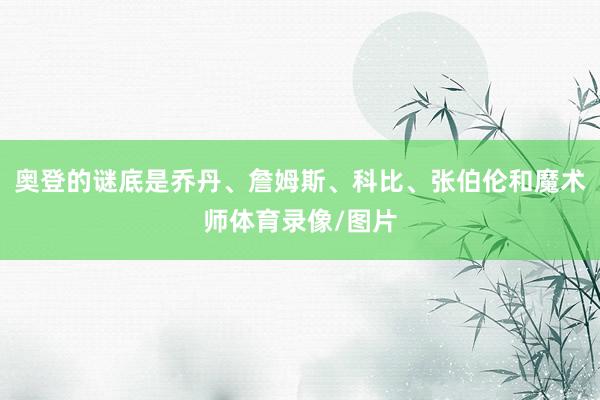 奥登的谜底是乔丹、詹姆斯、科比、张伯伦和魔术师体育录像/图片