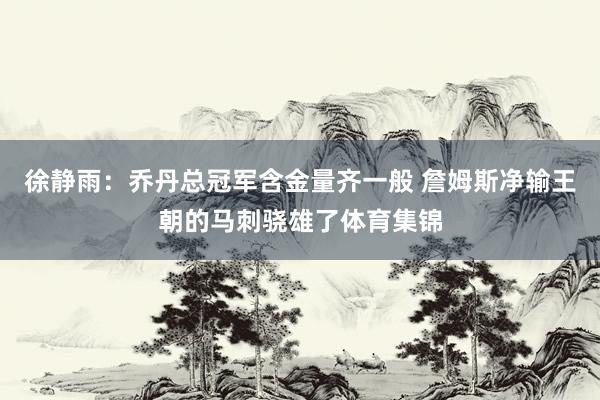 徐静雨：乔丹总冠军含金量齐一般 詹姆斯净输王朝的马刺骁雄了体育集锦