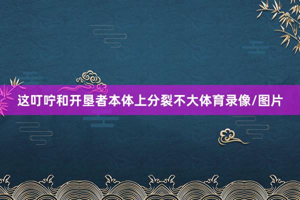 这叮咛和开垦者本体上分裂不大体育录像/图片