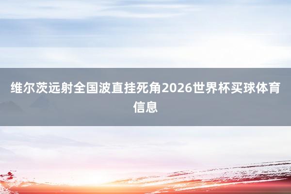 维尔茨远射全国波直挂死角2026世界杯买球体育信息